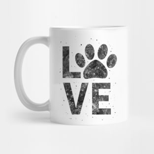 Dog lover paw black and white Mug